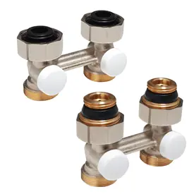 R387L - Radyatör panelleri için düz vana, entegre termostatik gruplu