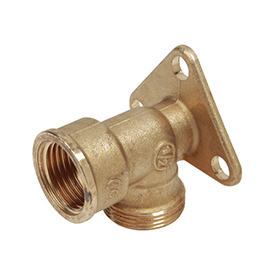 R572R - Duvar destekli 90° dirsek bağlantı parçası, dişi vida ve döşeme adaptörü bağlantılı